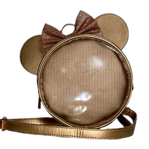 Loungefly Disney Minnie Mouse Ears Pin Bag. has 1 original strap, 2 replacement.